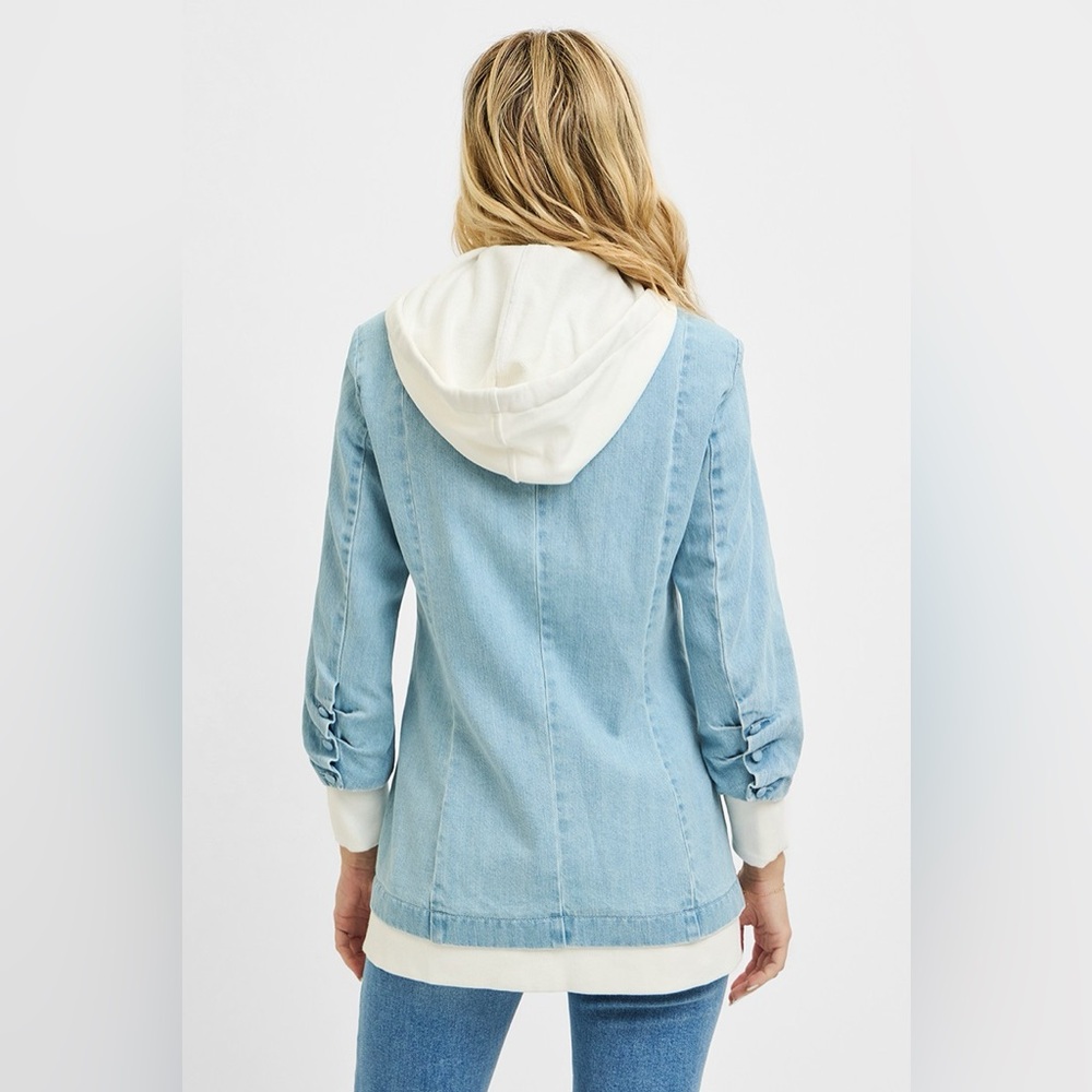 RISEN One Button Blazer with Hoodie Jacket - Picture 4 of 7